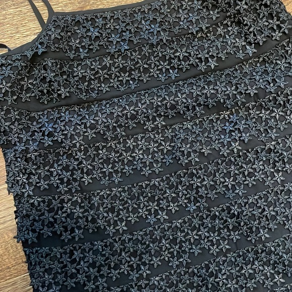 Diane von Furstenburg Tiered Star Lace Dress Black Mini - Picture 6 of 11
